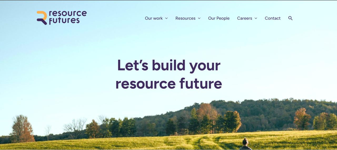 Website for Resource Futures teaser